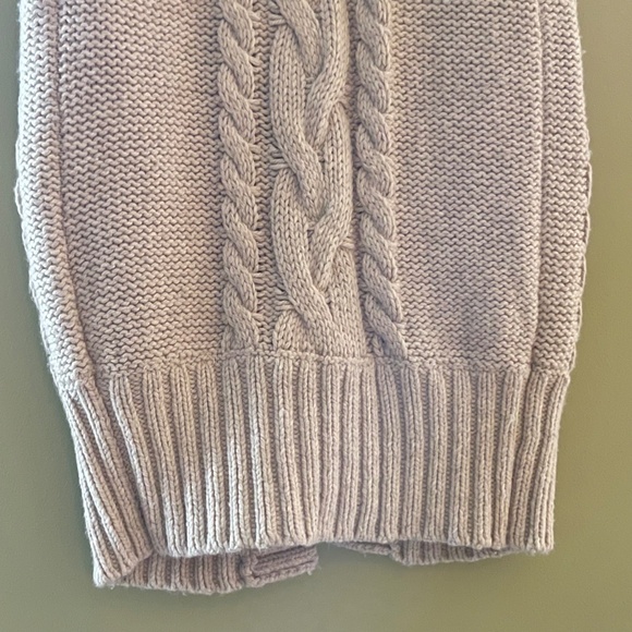 Abercrombie Fitch Women S Wool Blend Cable Knit Trench Sweater Logo Y2K Hooded - Picture 5 of 10